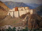 Potala Wall Painting, Tibet Photographic Print by Vassi Koutsaftis