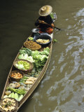 Vendors, Waterways and Floating Market, Damnern Saduak, Thailand Photographie par Bill Bachmann
