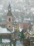 View of Alsatian Wine Village, Ribeauville, Haut Rhin, Alsace, France Photographie par Walter Bibikow