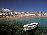 Platis Gialos Beach, Mykonos, Cyclades Islands, Greece Photographic Print by Walter Bibikow