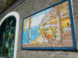 Ceramic Shop with Positano View Done in Tile, Positano, Amalfi, Campania, Italy Photographic Print by Walter Bibikow