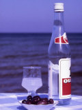 Ouzo and Plate of Black Olives, Greece Photographic Print by Steve Outram