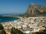 Resort Town View and Monte Monaco, San Vito Lo Capo, Sicily, Italy Photographic Print by Walter Bibikow