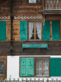 Ski Chalet Details, Gstaad, Bern, Switzerland Photographic Print by Walter Bibikow