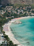 Beach View from Monte Pellegrino, Mondello, Sicily, Italy Photographie par Walter Bibikow