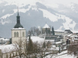 Church View from Gruyeres Castle, Gruyeres, Fribourg, Switzerland Photographic Print by Walter Bibikow