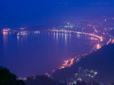 Evening View of Giardini-Naxos Resort Area, Taormina, Sicily, Italy Photographic Print by Walter Bibikow