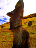 Moai Statues Abstracts, Rano Raraku, Tapati Festival, Rapa Nui, Easter Island, Chile Photographie par Bill Bachmann