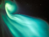 Curtains of Green Aurora in the Northern Sky, Arctic Coastal Plain, Alaska, USA Photographic Print by Hugh Rose