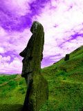 Moai Statues Abstracts, Rano Raraku, Tapati Festival, Rapa Nui, Easter Island, Chile Photographie par Bill Bachmann