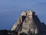 Tourist, Pyramid, Uxmal, Mexico Photographic Print by Kenneth Garrett