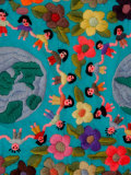 Textile with Children Holding Hands, Lake Atitlan, Western Highlands, Guatemala Fotografisk tryk af Cindy Miller Hopkins Textile with Children Holding Hands, Lake Atitlan, Western Highlands, Guatemala Fotografisk tryk af Cindy Miller Hopkins