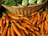 Bunches of Carrots and Lettuce, Ferry Building Farmer's Market, San Francisco, California, USA Photographic Print by Inger Hogstrom