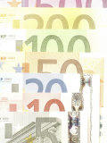 Foreign Currency of Stack of Euro Banknotes Photographic Print