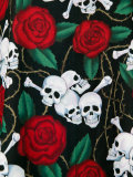 Day of Dead Fabric, Olvera Street Market, El Pueblo de Los Angeles, Los Angeles, California, USA Photographic Print by Walter Bibikow