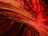 Close-up of Swirls of Bright Red Paint Fotografie-Druck