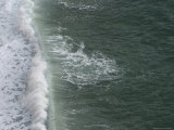 Aerial View of a Tall Ocean Wave Crashing into the Beach Photographie
