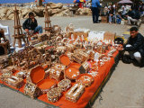 Handicrafts and Shell Boxes for Sale on Beach, Tartus, Syria Photographic Print by Wayne Walton