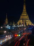 Sule Pagoda at Night, Yangon, Yangon, Myanmar (Burma) Photographic Print by Jerry Alexander