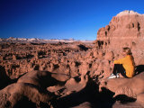 Hiker at Viewpoint Overlooking Goblin Valley State Park, Utah, USA Photographic Print by Cheyenne Rouse