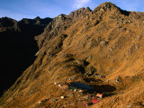 "Hikers" Campsite Below Pass of Runkuracay on Inca Trail to Machu Picchu, Cuzco, Peru Photographic Print by Mark Daffey