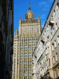 Central Tower of Foreign Affairs Ministry, Seen from Side Street Near Ulitsa Arbat, Moscow, Russia Photographic Print by Jonathan Smith