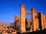 Monumental Gate Ruins at Sunrise, Palmyra, Syria Photographic Print by Wayne Walton
