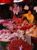 Dried Chillies, Shallots and Garlic for Sale in Stall, Thailand Photographic Print by Jerry Alexander