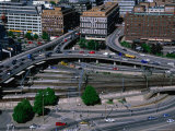 Traffic and Train Junction at Stockholm Centralbron, Stockholm, Sweden Photographic Print by Anders Blomqvist