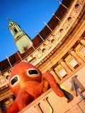 Orange Octopus Over the Entrance to the Aquarium, County Hall, London, United Kingdom Photographic Print by Charlotte Hindle