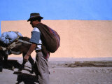 Local Man and Donkey in Cabanaconde at the Western End of the Colca Canyon, Arequipa, Peru Photographic Print by Mark Daffey