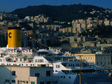 Passenger Ferry at Port, Genova, Liguria, Italy Photographic Print by Dallas Stribley