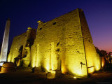 Ancient Temple at Night, Luxor, Egypt Photographie par Wayne Walton