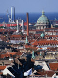 Rooftops of City and Dome, Copenhagen, Denmark Photographic Print by Jon Davison
