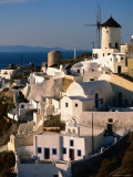 Town with Windmill, Oia, Greece Photographic Print by John Elk III