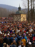 Crowds at Easter Passion Plays Near Krakow, Kalwaria Zebrzydowska, Poland Photographic Print by Krzysztof Dydynski
