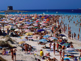Crowds in Spiaggia Di Pelosa, Stintino, Sardinia, Italy Photographic Print by Dallas Stribley