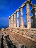 Superb Ruins of the 4th Century BC Temple of Poseidon on the Apollo Coast, Athens, Attica, Greece Photographic Print by Jan Stromme
