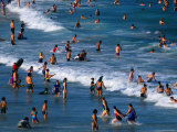 Bodysurfers in the Ocean Water at Coogee Beach, Sydney, New South Wales, Australia Photographic Print by Barnett Ross