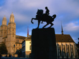 Statue of General Waldmann/Grossmunster, Zurich, Switzerland Photographic Print by Martin Moos