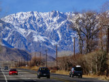 Highway 395 in Inyo County with the Eastern Sierras in Background, California, USA Photographic Print by Roberto Gerometta