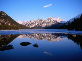 Mountains Reflected in Rachmanov's Springs Lake in the Altay Mountains, Kazakhstan Photographic Print by Simon Richmond