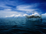 Fishing Platform from Where Nets Are Lowered into South China Sea, Sandakan, Sabah, Malaysia Photographic Print by Mark Daffey