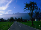 Ruggell village and Swiss mountains, Ruggell, Liechtenstein Photographic Print by Martin Moos
