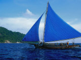 Boat Sailing in Ocean, Indonesia Photographic Print by Michael Aw