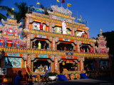 Colourful Plywood Temple Facade Erected for Festival, Tainan, Taiwan Photographie par Martin Moos