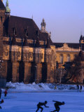 Speed Skaters on the Artificial Lake at Szechenyi Park, Budapest, Hungary Photographic Print by David Greedy