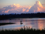 Sepik River, Maliwai, Upper Sepik, at Sunset, East Sepik, Papua New Guinea Photographie par John Borthwick