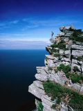 Standing on Edge of Cliff Top in the Valley of the Rocks, Exmoor National Park, United Kingdom Photographic Print by Mark Daffey