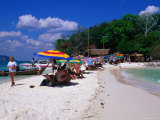 Tourists on Beach, Kao Si, Thailand Photographic Print by Nicholas Reuss